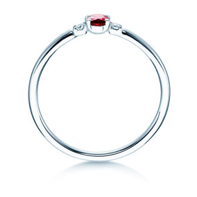 Anello di Fidanzamento Vivid Petite in 14K oro bianco con rubino 0,16ct e diamanti 0,04ct