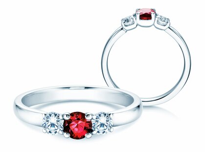 Anello di Fidanzamento Vivid Petite in oro bianco