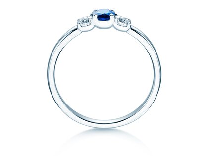 Anello di Fidanzamento Vivid Petite in 14K oro bianco con zaffiro 0,20ct e diamanti 0,20ct