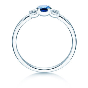 Anello di Fidanzamento Vivid Petite in 14K oro bianco con zaffiro 0,20ct e diamanti 0,20ct