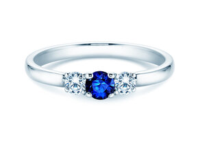 Anello di Fidanzamento Vivid Petite in 14K oro bianco con zaffiro 0,20ct e diamanti 0,20ct