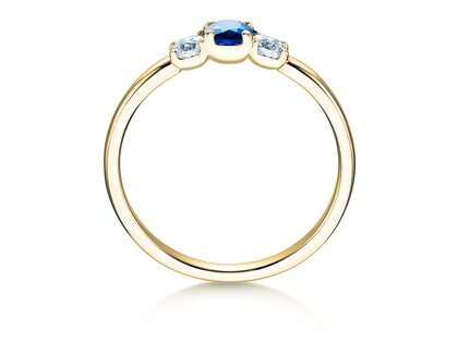 Anello di Fidanzamento Vivid Petite in 14K oro giallo con zaffiro 0,20ct e diamanti 0,20ct