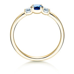 Anello di Fidanzamento Vivid Petite in 14K oro giallo con zaffiro 0,20ct e diamanti 0,20ct