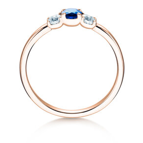 Anello di Fidanzamento Vivid Petite in 14K oro rosa con zaffiro 0,20ct e diamanti 0,20ct