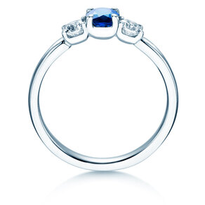Anello di Fidanzamento Vivid Petite in 18K oro bianco con zaffiro 0,30ct e diamanti 0,30ct