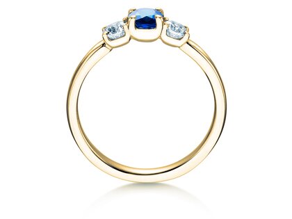 Anello di Fidanzamento Vivid Petite in 18K oro giallo con zaffiro 0,30ct e diamanti 0,30ct