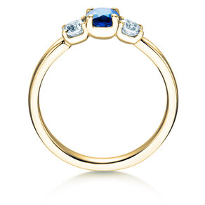 Anello di Fidanzamento Vivid Petite in 18K oro giallo con zaffiro 0,30ct e diamanti 0,30ct