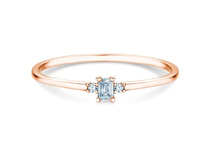 Anello di Fidanzamento  in 9K oro rosa con diamanti 0,10ct G/VS