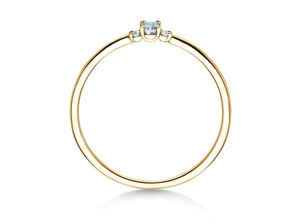 Anello di Fidanzamento Vivid Petite Emerald Cut in 14K oro giallo con diamanti 0,10ct G/VS