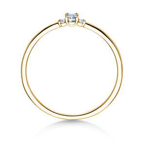 Anello di Fidanzamento Vivid Petite Emerald Cut in 14K oro giallo con diamanti 0,10ct G/VS