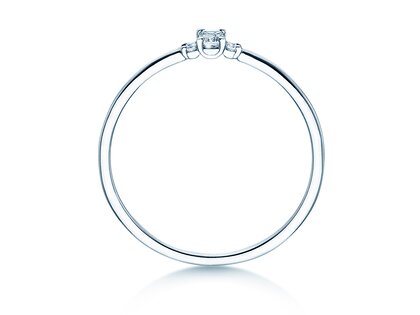 Anello di Fidanzamento Vivid Petite Emerald Cut in 14K oro bianco con diamanti 0,10ct G/VS