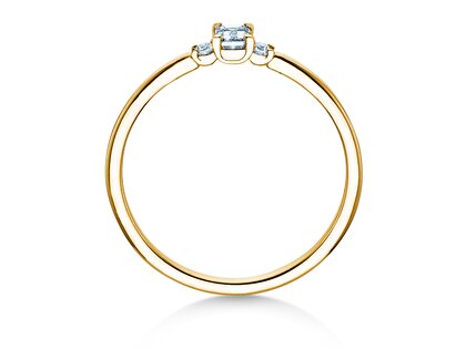 Anello di Fidanzamento Vivid Petite Emerald Cut in oro giallo