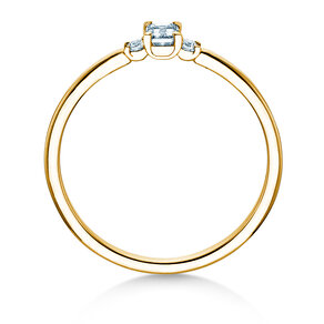 Anello di Fidanzamento Vivid Petite Emerald Cut in oro giallo