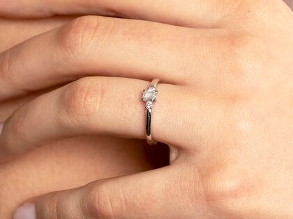 Anello di Fidanzamento  in 9K oro rosa con diamanti 0,31ct