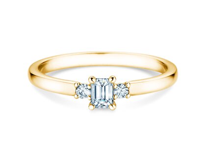 Anello di Fidanzamento  in 9K oro giallo con diamanti 0,31ct G/VS