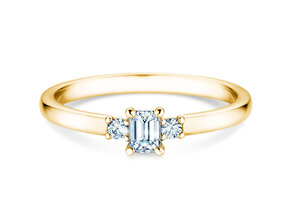 Anello di Fidanzamento  in 9K oro giallo con diamanti 0,31ct G/VS