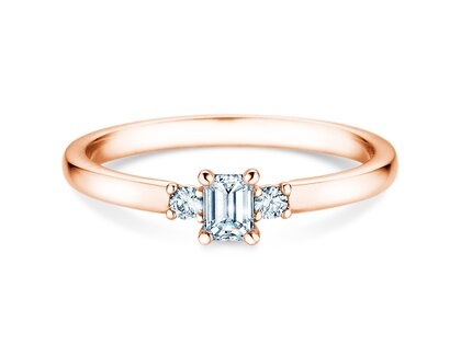 Anello di Fidanzamento  in 9K oro rosa con diamanti 0,31ct
