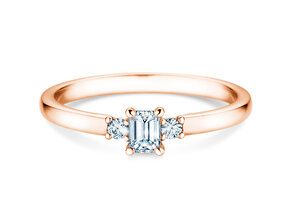 Anello di Fidanzamento  in 9K oro rosa con diamanti 0,31ct