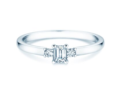 Anello di Fidanzamento  in 9K oro bianco con diamanti 0,31ct G/VS
