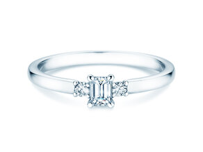Anello di Fidanzamento  in 9K oro bianco con diamanti 0,31ct G/VS