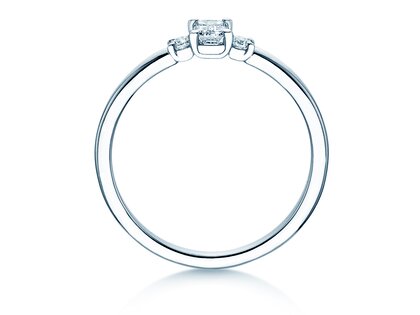 Anello di Fidanzamento  in 9K oro bianco con diamanti 0,31ct G/VS