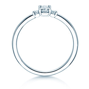 Anello di Fidanzamento  in 9K oro bianco con diamanti 0,31ct G/VS