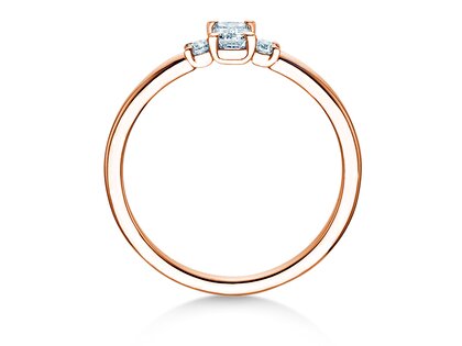 Anello di Fidanzamento  in 9K oro rosa con diamanti 0,31ct