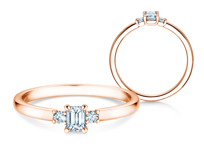 Anello di Fidanzamento  in 9K oro rosa con diamanti 0,31ct