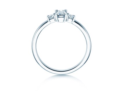 Anello di Fidanzamento  in 9K oro bianco con diamanti 0,40ct G/VS