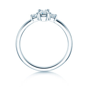 Anello di Fidanzamento  in 9K oro bianco con diamanti 0,40ct G/VS