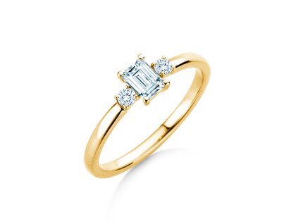 Anello di Fidanzamento  in 9K oro giallo con diamanti 0,40ct G/VS