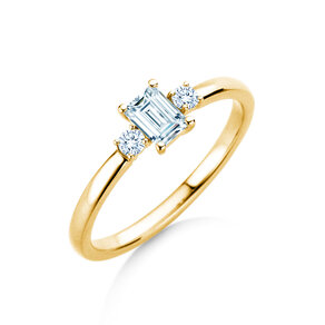 Anello di Fidanzamento  in 9K oro giallo con diamanti 0,40ct G/VS