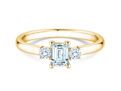 Anello di Fidanzamento  in 9K oro giallo con diamanti 0,40ct G/VS