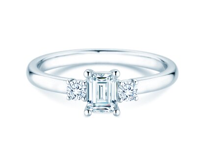 Anello di Fidanzamento  in 9K oro bianco con diamanti 0,40ct G/VS