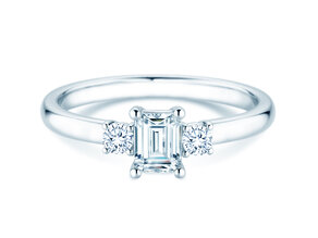 Anello di Fidanzamento  in 9K oro bianco con diamanti 0,40ct G/VS