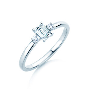 Anello di Fidanzamento  in 9K oro bianco con diamanti 0,40ct G/VS