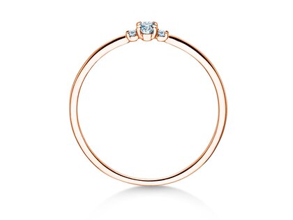 Anello di Fidanzamento Vivid Petite Oval Cut in 14K oro rosa con diamanti 0,10ct G/SI