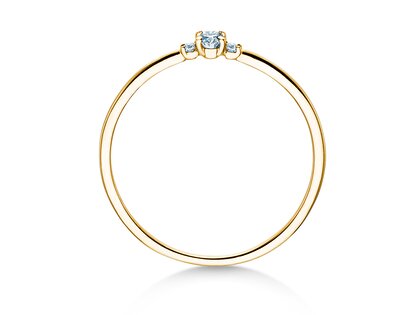 Anello di Fidanzamento Vivid Petite Oval Cut in 14K oro giallo con diamanti 0,10ct G/SI