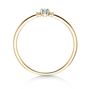 Anello di Fidanzamento Vivid Petite Oval Cut in 14K oro giallo con diamanti 0,10ct G/SI