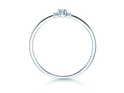 Anello di Fidanzamento Vivid Petite Oval Cut in 14K oro bianco con diamanti 0,10ct G/SI