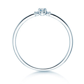 Anello di Fidanzamento Vivid Petite Oval Cut in 14K oro bianco con diamanti 0,10ct G/SI