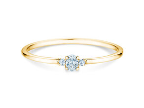 Anello di Fidanzamento Vivid Petite Oval Cut in 14K oro giallo con diamanti 0,10ct G/SI