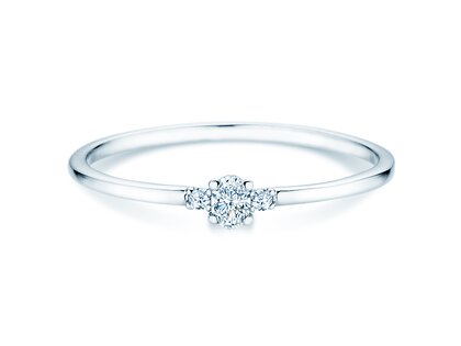 Anello di Fidanzamento Vivid Petite Oval Cut in 14K oro bianco con diamanti 0,10ct G/SI