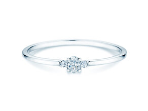 Anello di Fidanzamento Vivid Petite Oval Cut in 14K oro bianco con diamanti 0,10ct G/SI