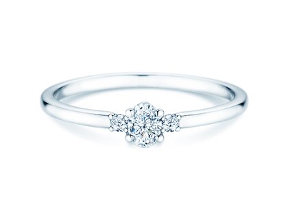 Anello di Fidanzamento Vivid Petite Oval Cut in 14K oro bianco con diamanti 0,20ct G/SI