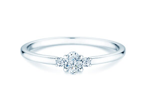 Anello di Fidanzamento Vivid Petite Oval Cut in 14K oro bianco con diamanti 0,20ct G/SI