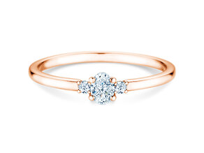 Anello di Fidanzamento Vivid Petite Oval Cut in 18K oro rosa con diamanti 0,20ct G/SI