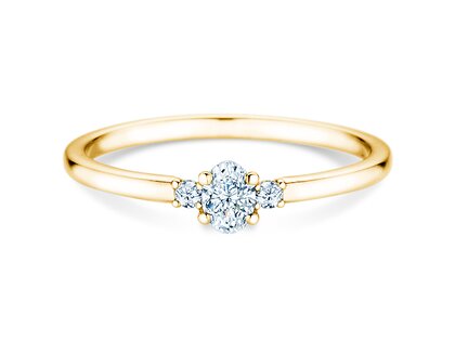 Anello di Fidanzamento Vivid Petite Oval Cut in oro giallo