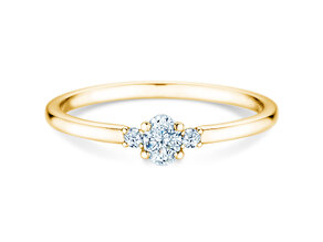 Anello di Fidanzamento Vivid Petite Oval Cut in oro giallo