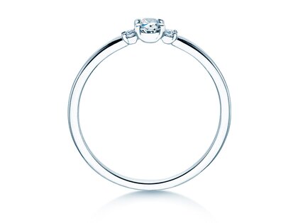 Anello di Fidanzamento Vivid Petite Oval Cut in 14K oro bianco con diamanti 0,20ct G/SI